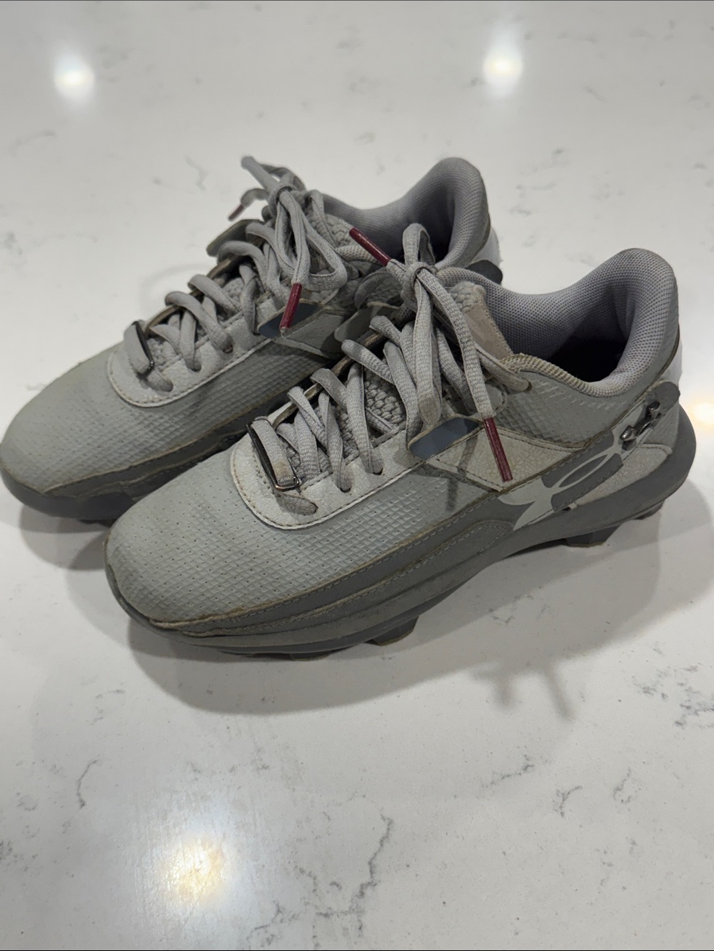 Boys baseball cleats Gray Athletic Sneakers - under armour
